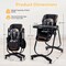 Costway Baby High Chair with Wheel Folding Baby Dining Chair Adjustable Height & Recline Grey/Black
